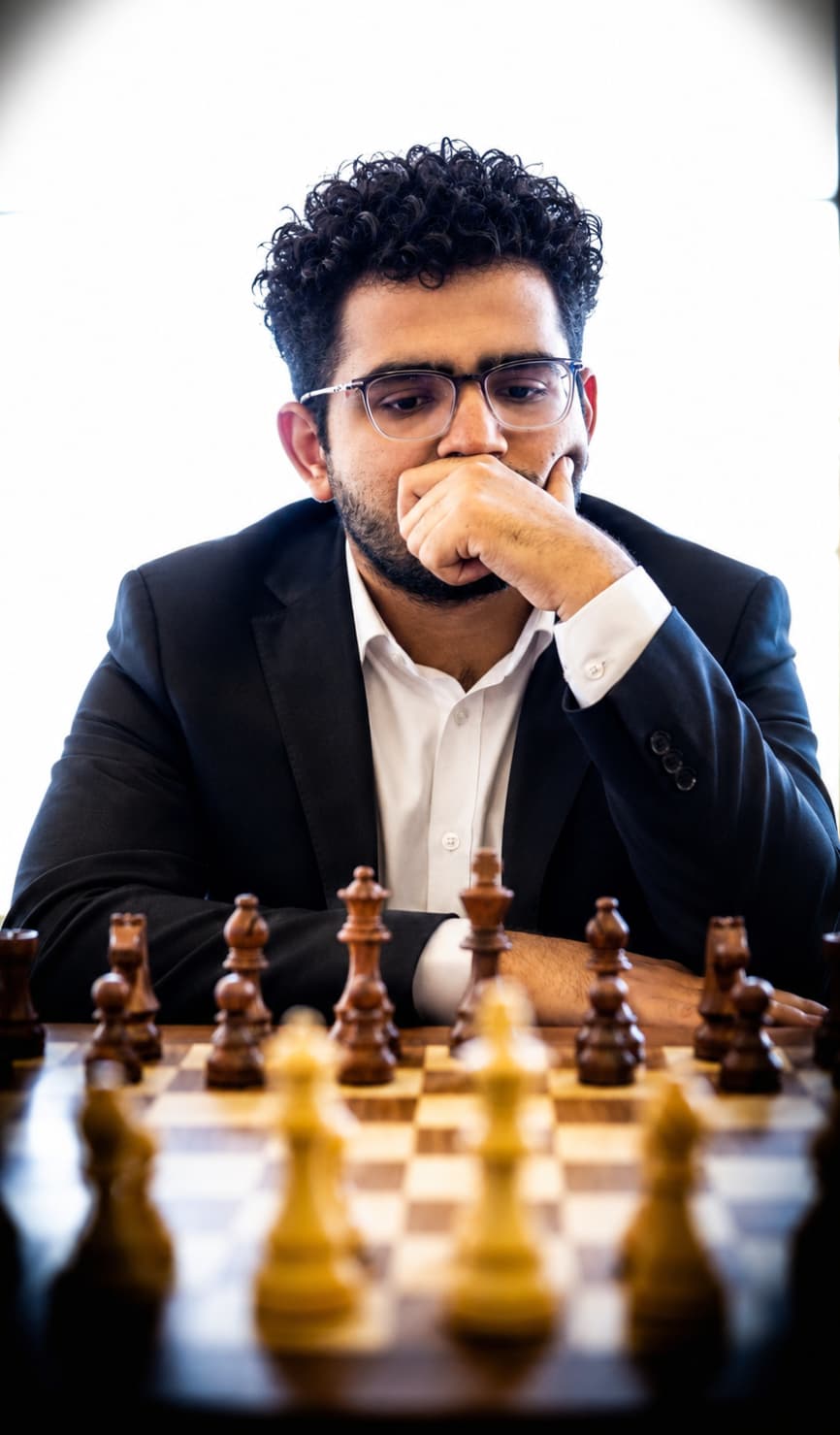 IM Adarsh Tripathi at a chess tournament